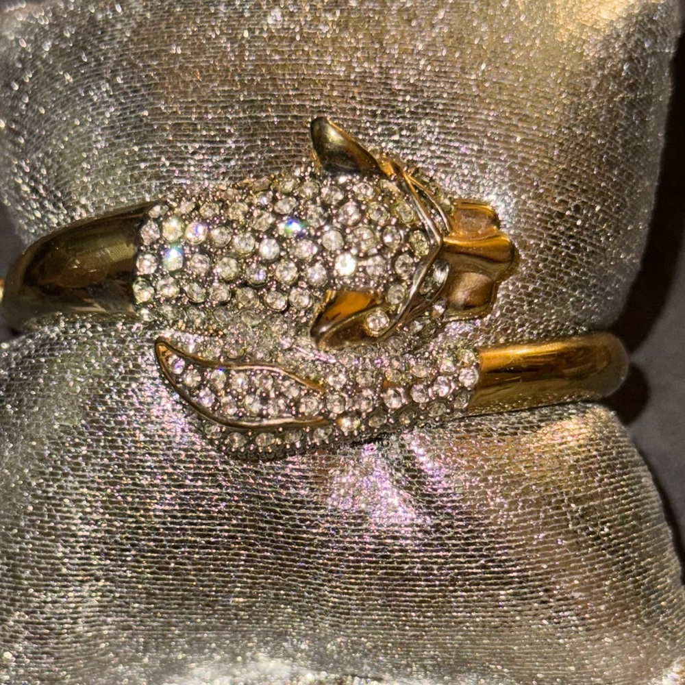 MOV WIFE VTG Gold Pave Crystal Panther Bracelet - Picture 6 of 17